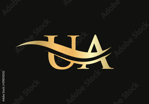 Premium UA letter logo design. UA Logo for luxury branding. Elegant and stylish design for your company. 