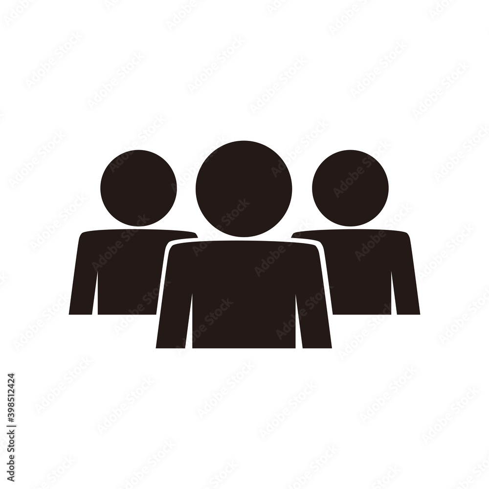 People Icon Isolated on Black and White Vector People Icon Isolated on Black and White Vector