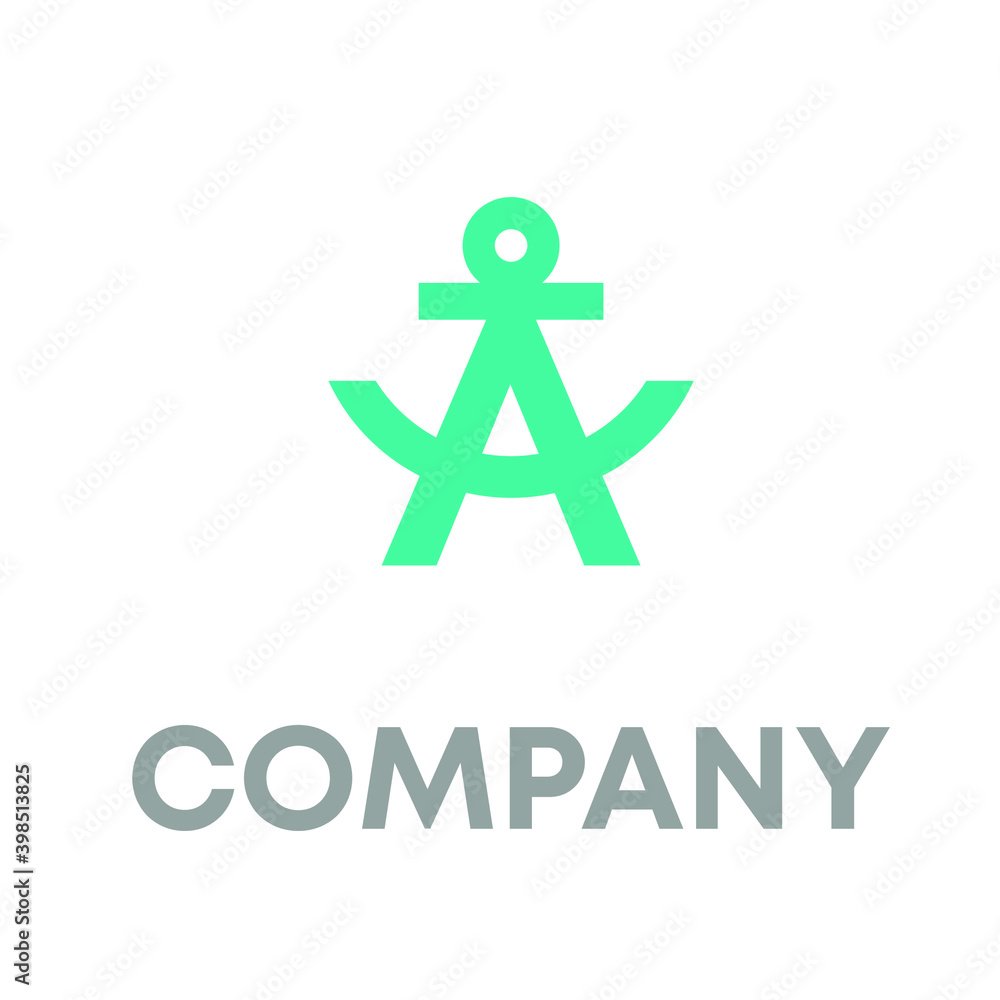 letter A with anchor logo letter A with anchor logo