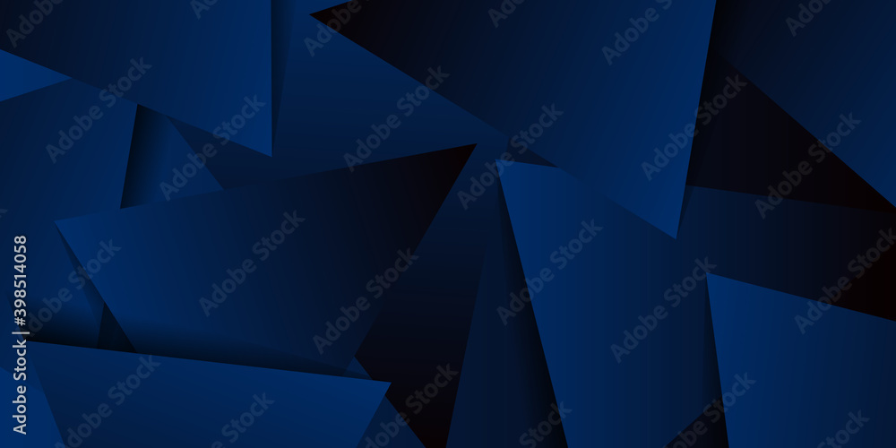 Modern 3d dark blue triangle abstract background. Technology banner with futuristic corporate concept Modern 3d dark blue triangle abstract background. Technology banner with futuristic corporate concept