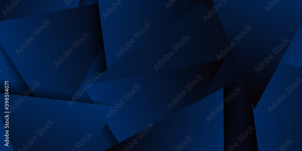 Obraz premium Modern 3d dark blue triangle abstract background. Technology banner with futuristic corporate concept