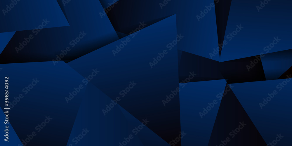 Obraz premium Black blue abstract triangle 3d background overlap triangle geometric shapes