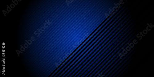 Dark blue paper waves abstract banner design. Elegant lines vector background 