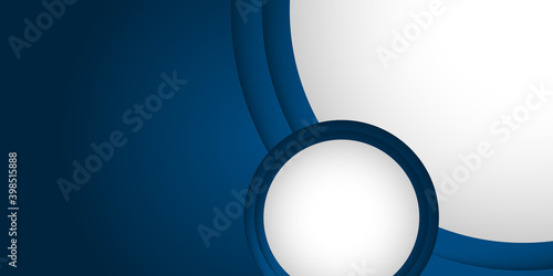 Blue abstract background with white circle text space