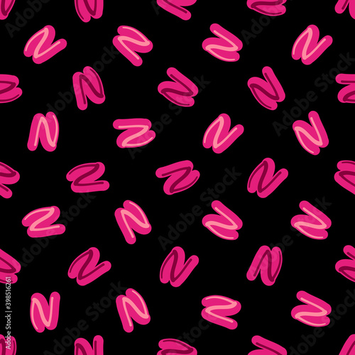 Abstract vector seamless pattern. Childish style minimalistic design with geometric shapes. Hand drawn cute illustration.