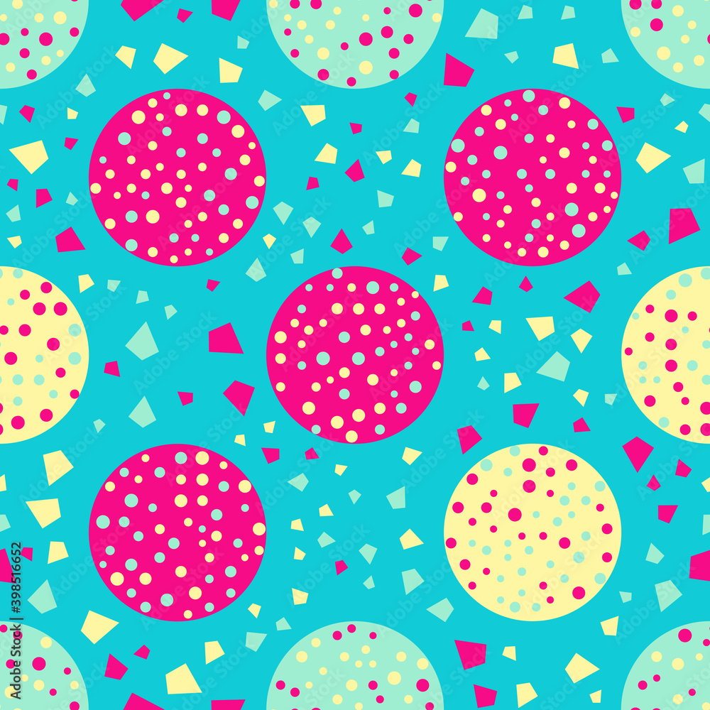 Seamless abstract geometric pattern. Beautiful for textile or paper print. Vector illustration. Cute repeating background.