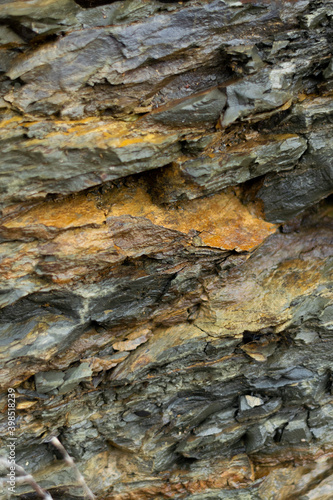 Close up view of mineral rock piece, stone background