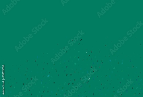 Light blue, green vector texture with male, female icons.