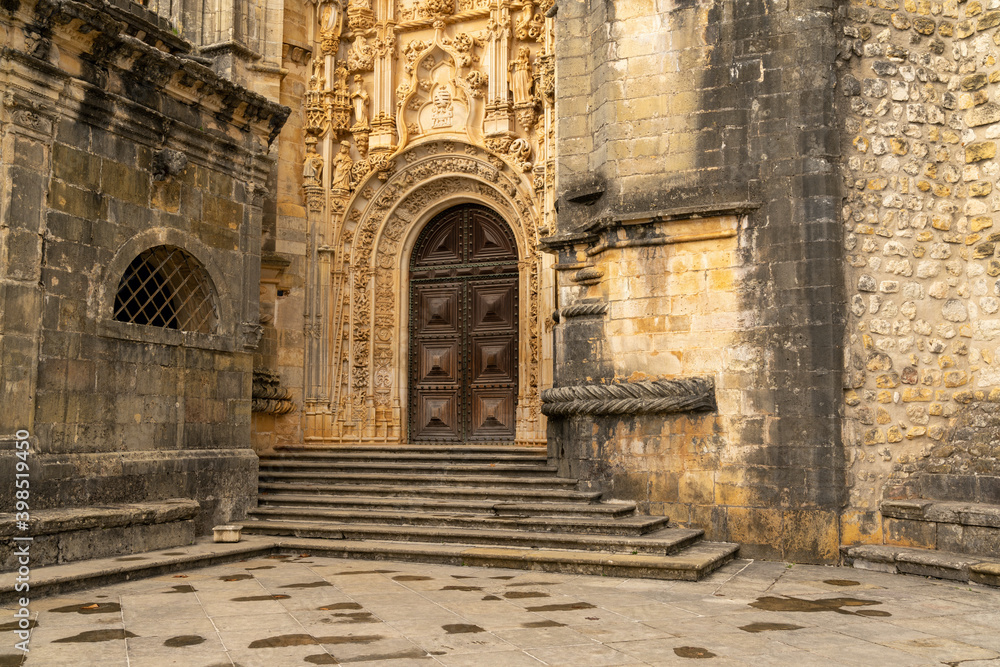 the Manueline entrance door to the Convent of Christ church in Tomar