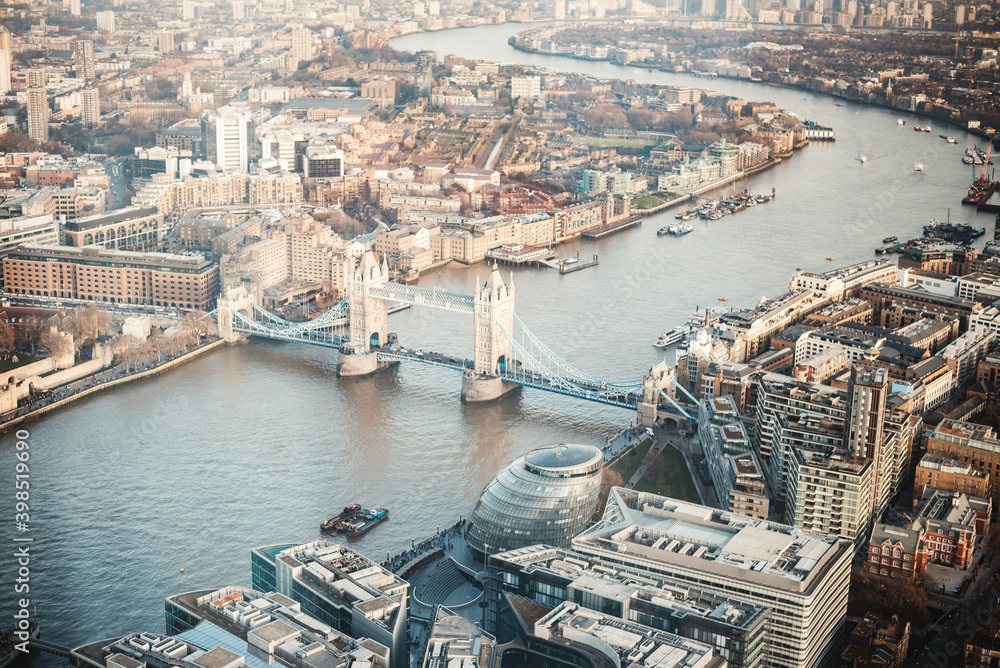 Vista aérea de la ciudad de Londres