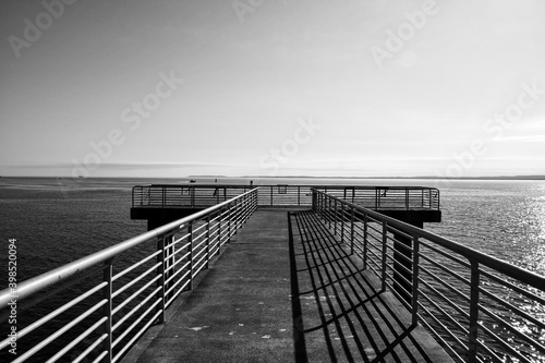 Ocean Pier in black and white