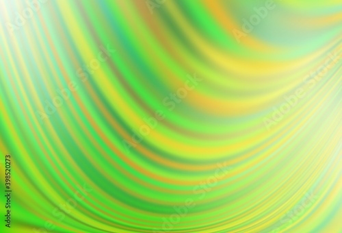 Light Green  Yellow vector background with bent ribbons.