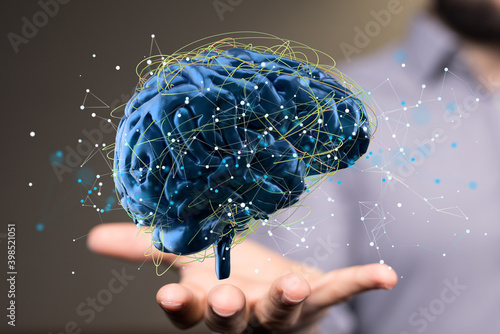 idea of intelligence brain ai digtal 3d artificial intelligence photo