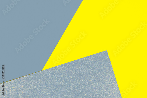Presentation of Trending Colors of the Year 2021- Illuminating and Ultimate Gray. Paper geometric background