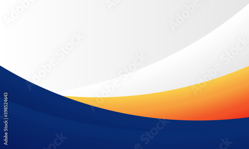 Blue, orange and white modern curve background.