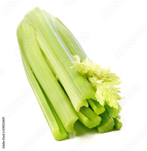 Fresh Vegetables - Celery with Leaves on white Background Isolated