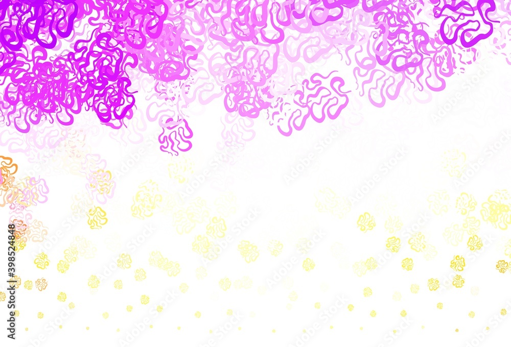 Light Pink, Yellow vector pattern with random forms.