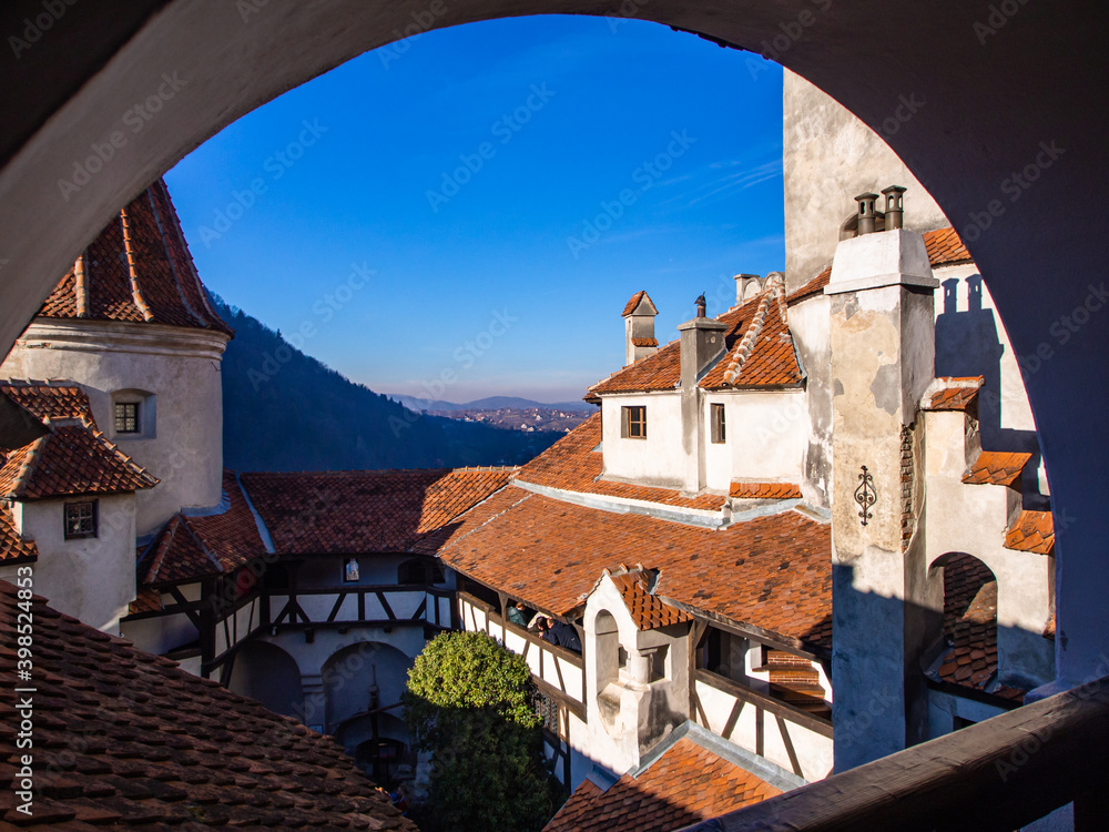 Courtyard of Bran Castle in Transilvania, Romania