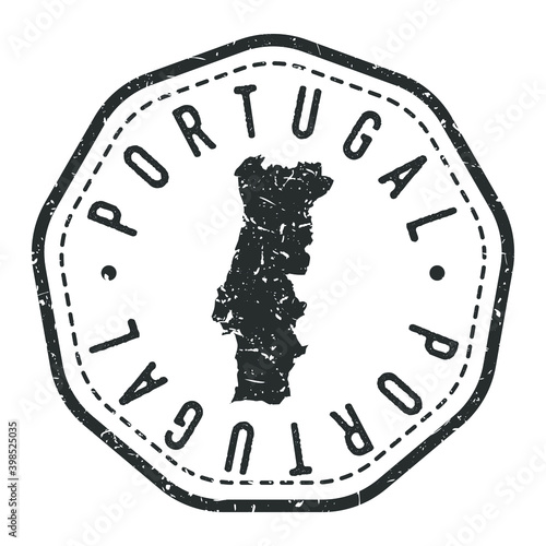 Portugal Map Stamp Retro Postmark. Silhouette Postal Passport. Seal Round Vector Icon. Badge Vintage Postage Design.