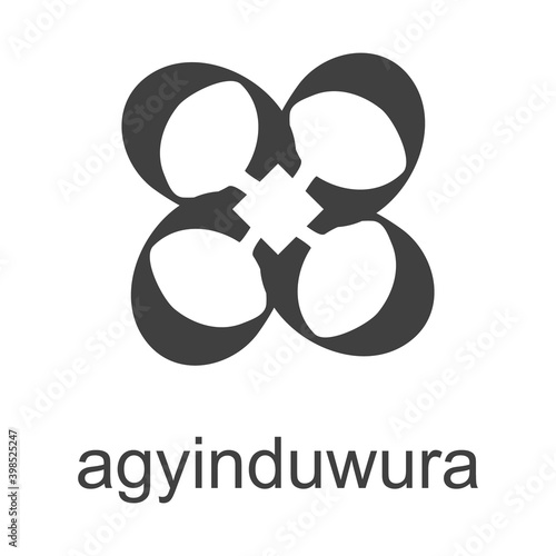vector icon with african adinkra symbol Agyinduwura. Symbol of Alertness and Dutifulness