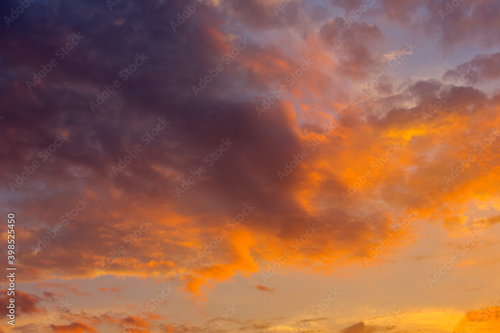 Orange sunset with clouds. Orange sunset with clouds.