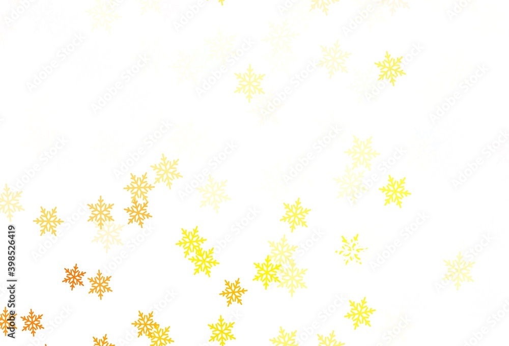 Light Red vector layout with bright snowflakes, stars.