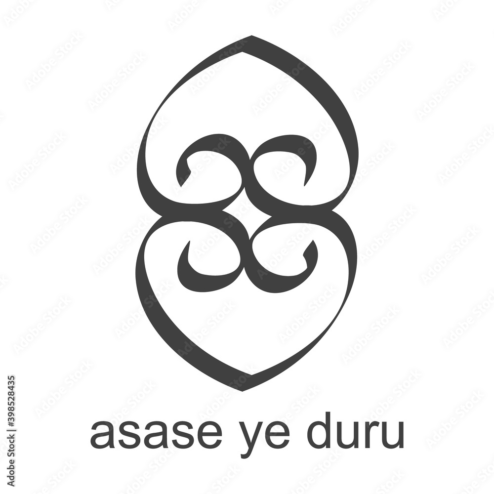 vector-icon-with-african-adinkra-symbol-asase-ye-duru-symbol-of-power