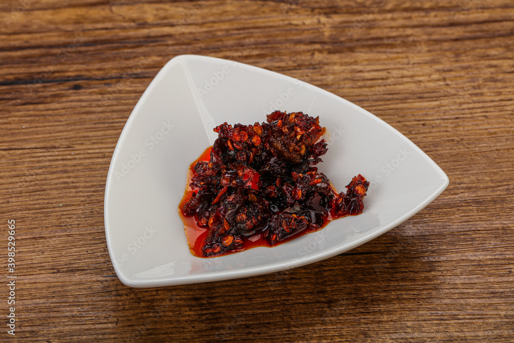 Fried chili pepper sauce with oil Fried chili pepper sauce with oil