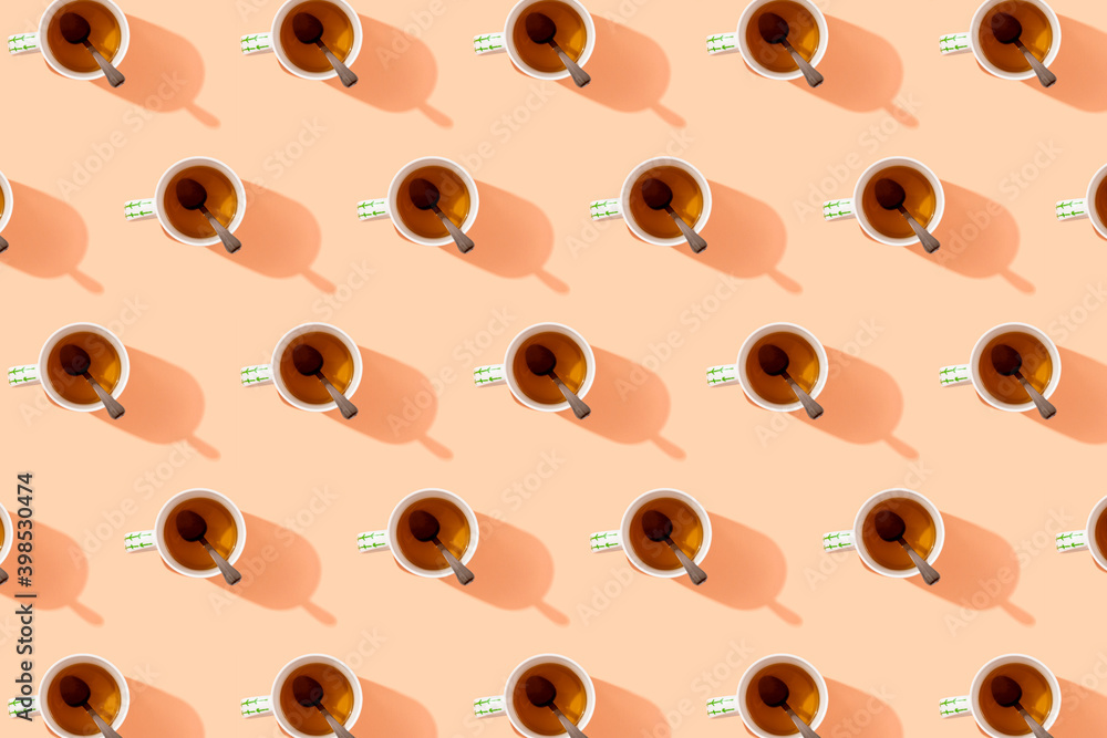Pattern of mugs of herbal tea Pattern of mugs of herbal tea