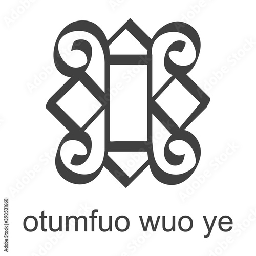 Vector icon with african adinkra symbol Otumfuo Wuo Ye Ya. Symbol of honor and nobility photo