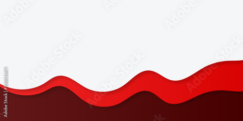 Vector abstract background - modern concept of red white paper art style, banner.