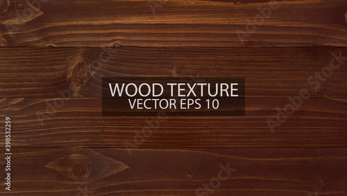 Dark brown wood texture background, EPS 10 vector. 