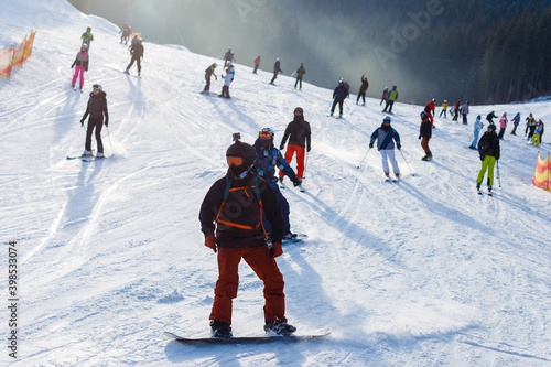 tourists of skiers and snowboarders, the largest ski resort in Eastern Europe