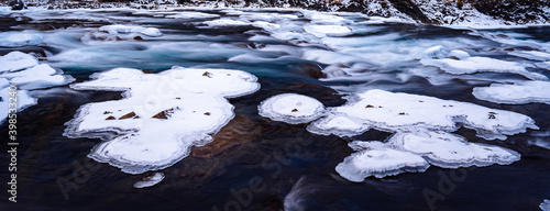 frozen glacial river bow falls Banff