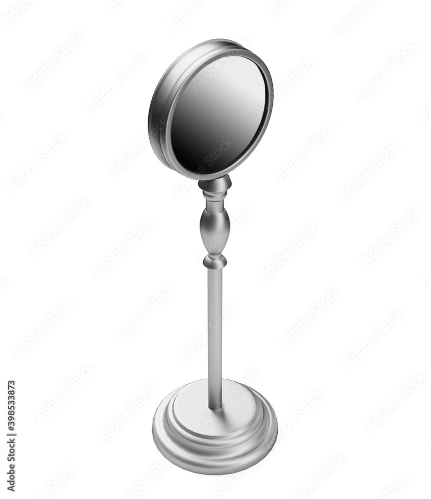 Classic mirror frame on white background.Digital illustration.3d rendering Classic mirror frame on white background.Digital illustration.3d rendering