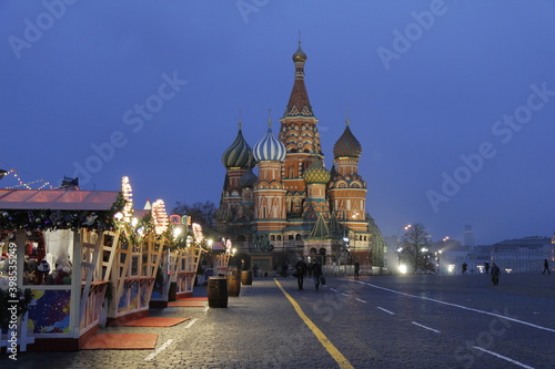 St basil cathedral in Moscow is prepared for Christmas time © Irina Solonina