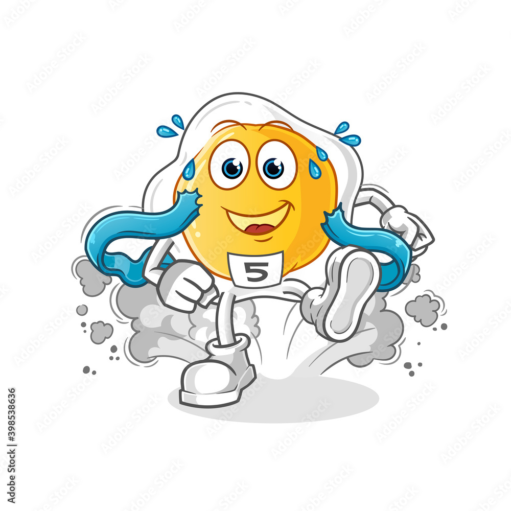 fried eggs runner character. cartoon mascot vector fried eggs runner character. cartoon mascot vector