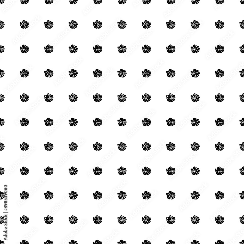Square seamless background pattern from geometric shapes. The pattern is evenly filled with black roses. Vector illustration on white background Square seamless background pattern from geometric shapes. The pattern is evenly filled with black roses. Vector illustration on white background