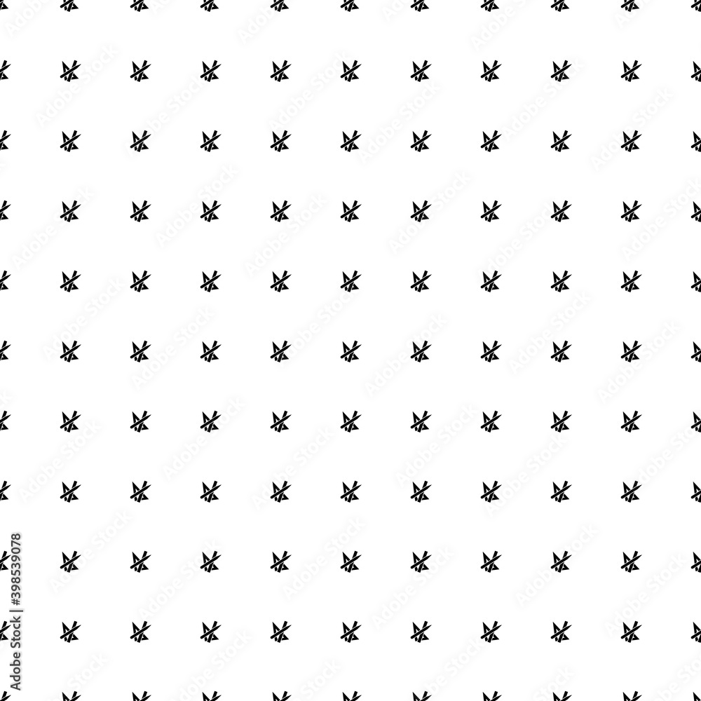 Square seamless background pattern from geometric shapes. The pattern is evenly filled with black school supplies symbols. Vector illustration on white background