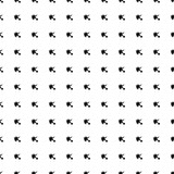 Square seamless background pattern from black virus bounces off the shield symbols. The pattern is evenly filled. Vector illustration on white background