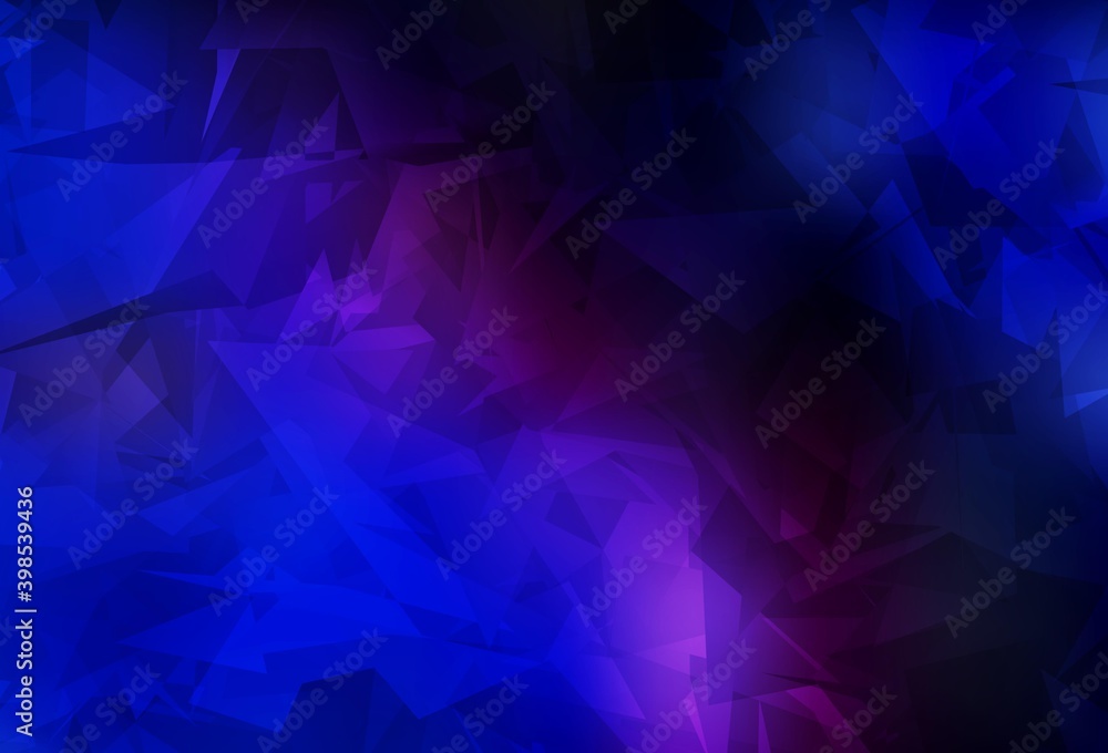 Obraz premium Dark Pink, Blue vector pattern with random polygonals.