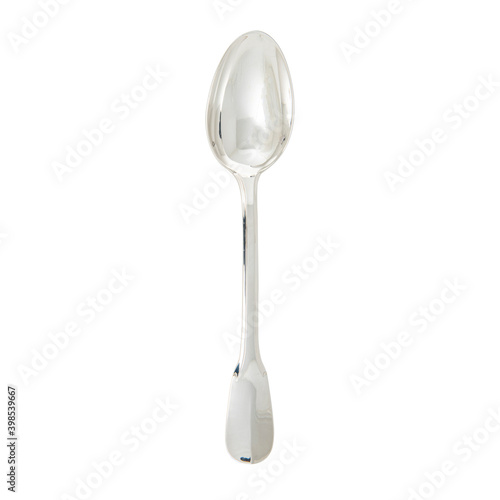 luxury silver dinner spoon isolated