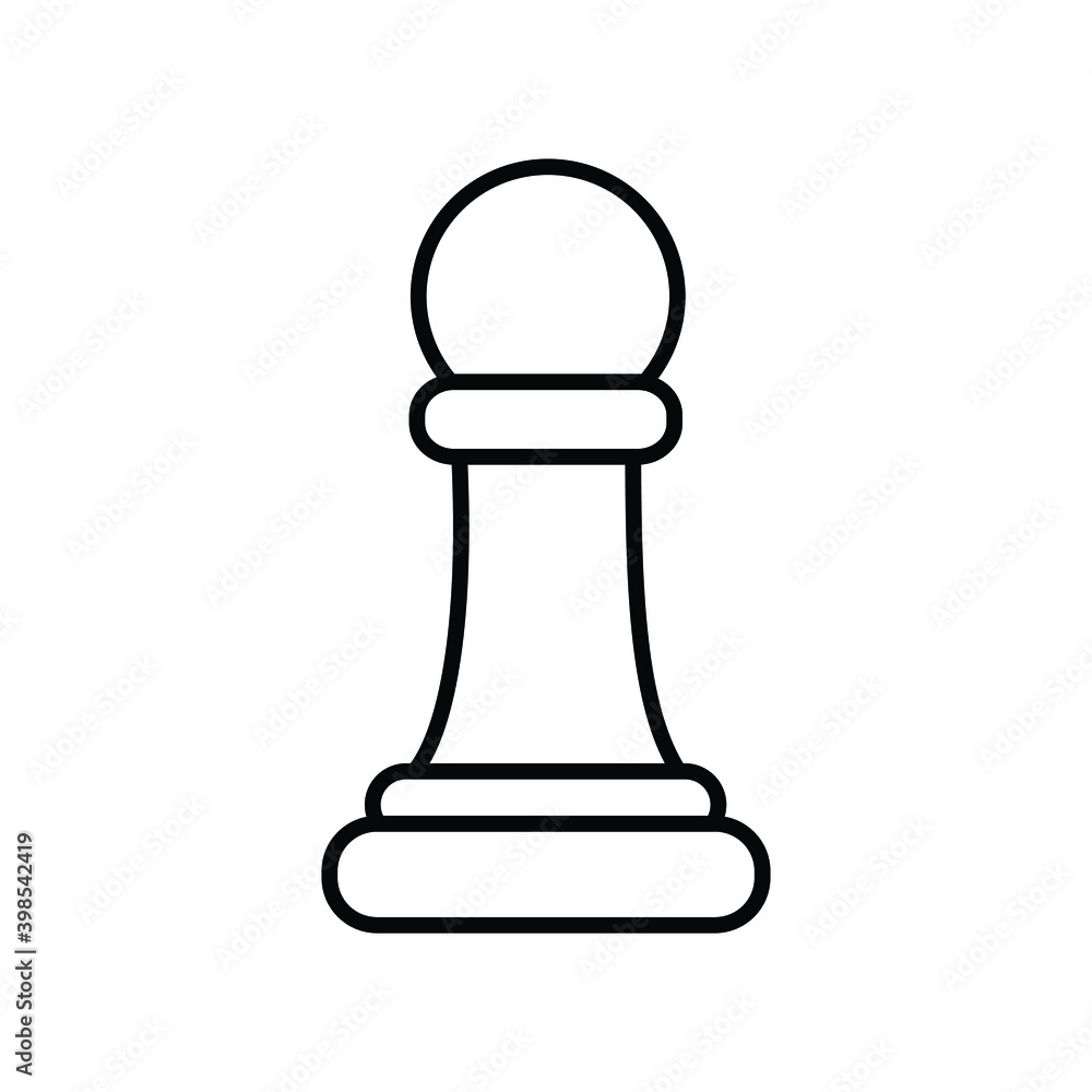 chess pawn on a chessboard line icon chess pawn on a chessboard line icon
