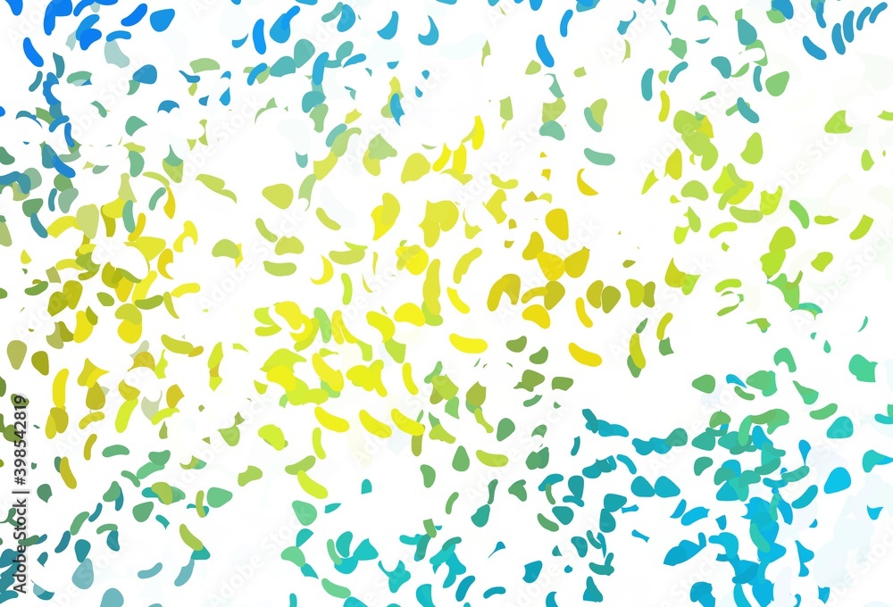 Light Blue, Yellow vector pattern with chaotic shapes. Light Blue, Yellow vector pattern with chaotic shapes.