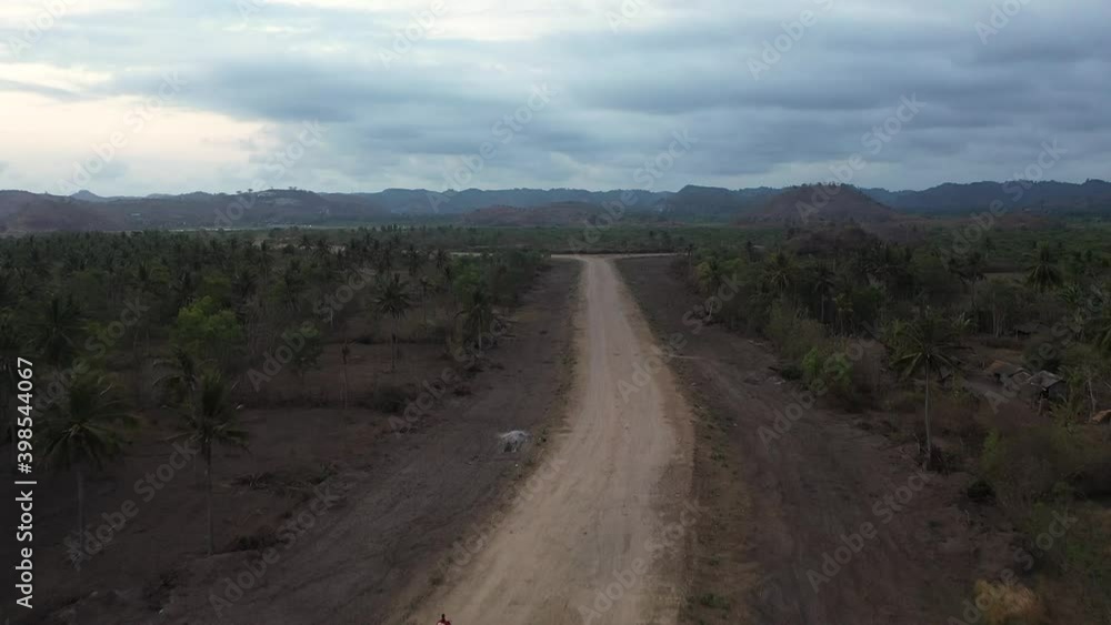 Flying over the construction site in Lombok, Indonesia -aerial Flying over the construction site in Lombok, Indonesia -aerial