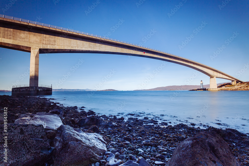 Fototapeta premium Skye Bridge with Kyleakin Lighthouse Scottish Highland and Islands