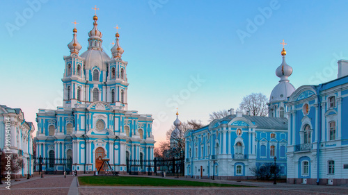 Russia, St. Petersburg. Smolny Cathedral Church of the Resurrection. photo