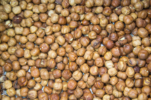 Fresh brown hazelnuts. Fruits nuts vegetables berries useful products agriculture.