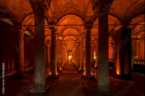 Basilica Cistern, largest of the hundreds of water tanks under Istanbul, built in the 6th century. © Janos