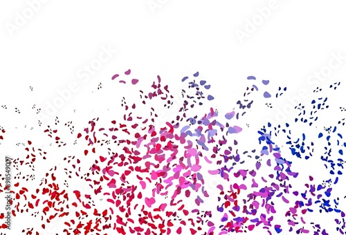 Light Blue  Red vector background with abstract forms.
